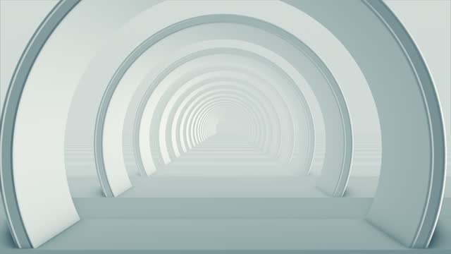 Flying through the futuristic white tunnel (Loopable)