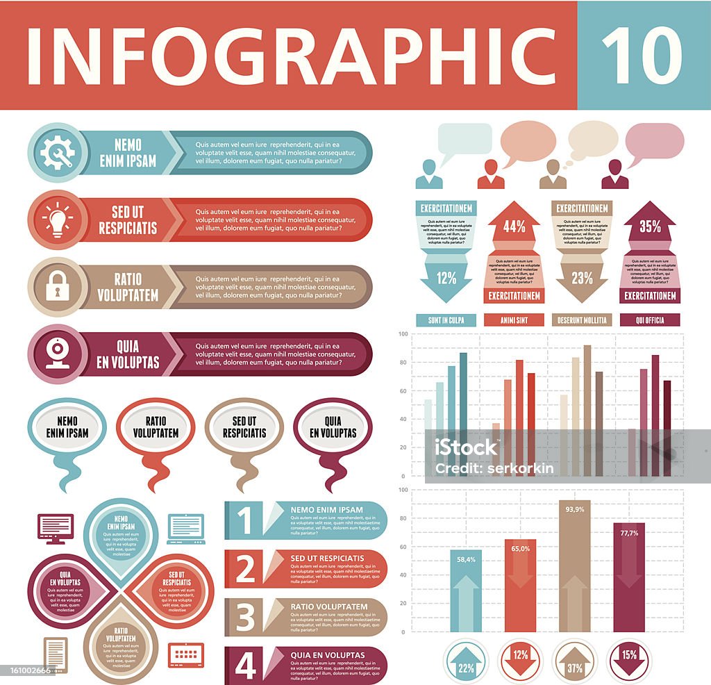 Conjunto de elementos para infografías de creative - arte vectorial de Cerradura libre de derechos