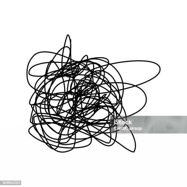 Tangle Image Hand Drawn Tangle Thread Sketch Spherical Abstract Scribble Shape Stock ...