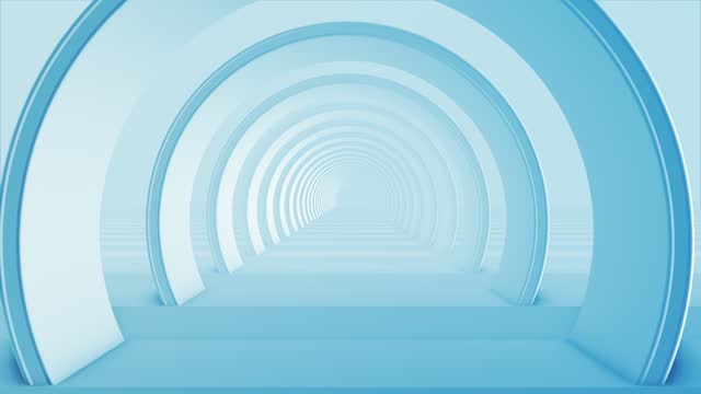 Flying Through the Futuristic Blue Tunnel (Loopable)