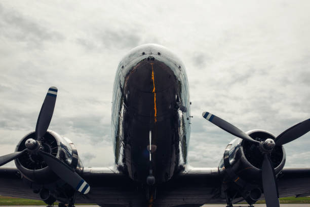 istock Old vintage passenger airplane at the runway 1610177500