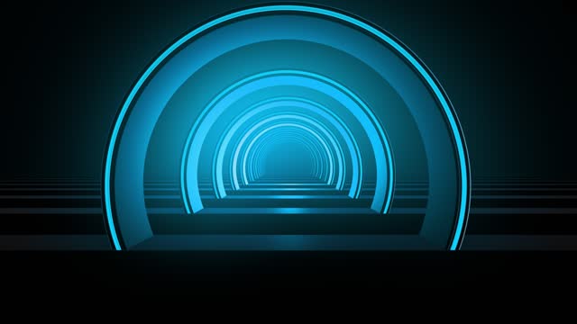 Flying Through the Futuristic Blue Tunnel (Loopable)
