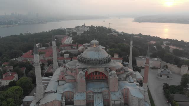 Drone shot of Hagia Sofia