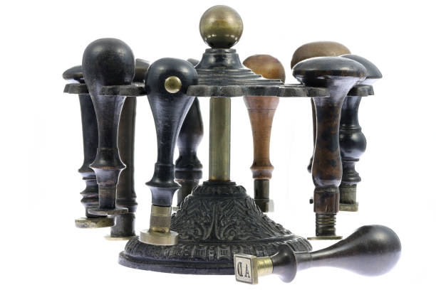 istock seal stamps on rotating cast iron rack 1610215614