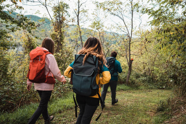 istock friends in the forest together for trekking 1610330709