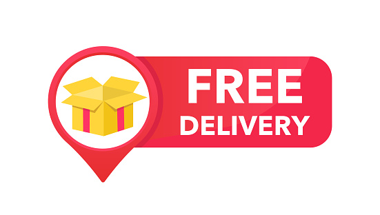 Free delivery icon. Free delivery service logo. Shipping fast. Vector illustration
