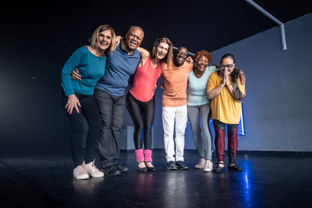 istock Portrait of senior friends on a dancing class 1610377194