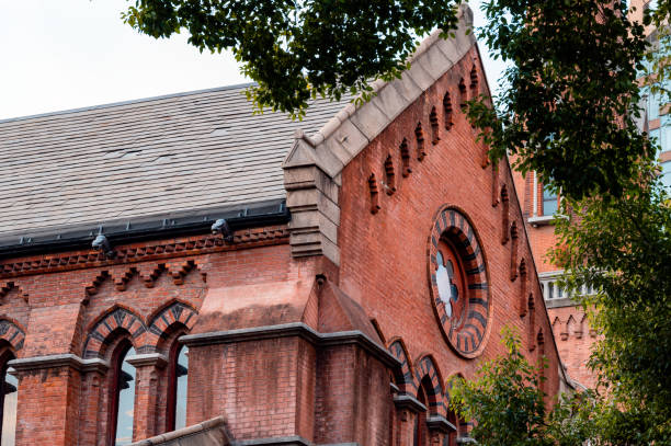 istock Modern church facade close-up 1610397631