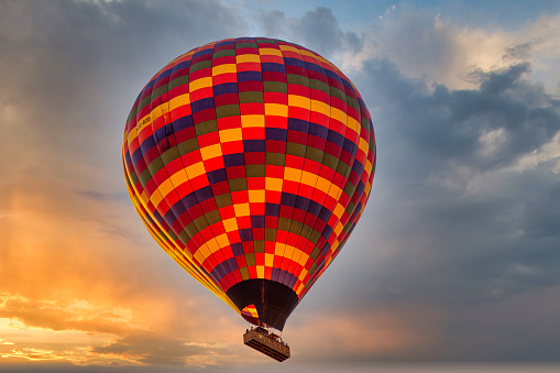 Hot air balloon flying