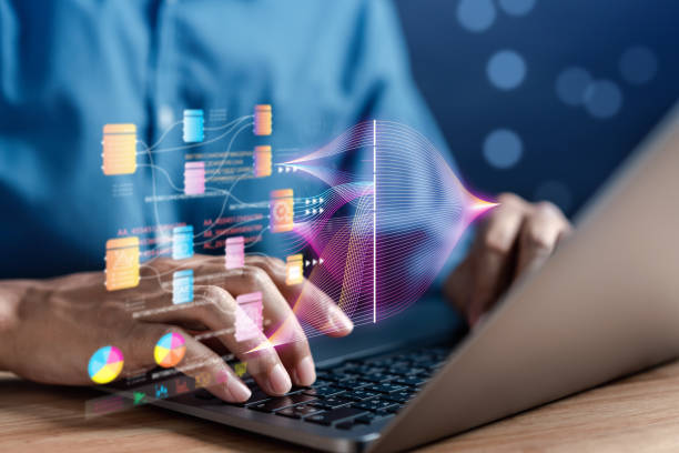 istock Businessman using ai technology. chat bot with AI Artificial Intelligence generate. Futuristic technology, robot in online system. Business in future to invest and develop corporate concept. 1610419058