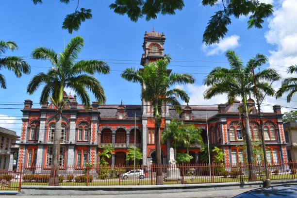 Queen's Royal College (QRC), Port of Spain, Trinidad, West Indies Port of Spain, Trinidad and Tobago- July 8, 2023- Queen's Royal College or QRC- a high school or college for male students. It is one of the magnificent seven buildings opposite the Queen's Park Savannah. port of spain stock pictures, royalty-free photos & images
