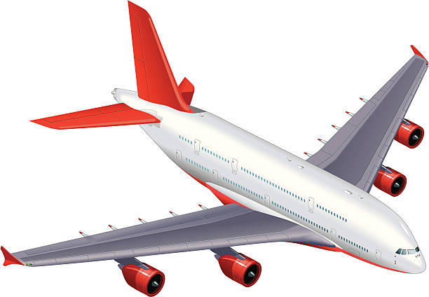 에어버스 a380 영리목적 승객 비행기 - commercial airplane airplane airbus passenger stock illustrations