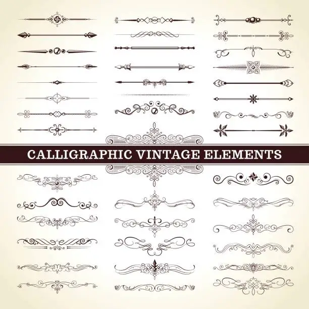 Vector illustration of Calligraphic Vintage Elements