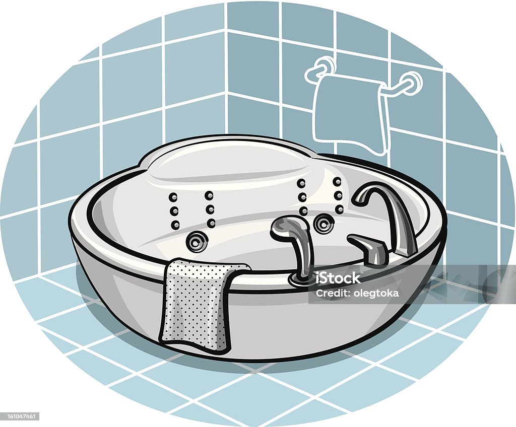 Jacuzzi dans la salle de bains - clipart vectoriel de Bain à remous libre de droits