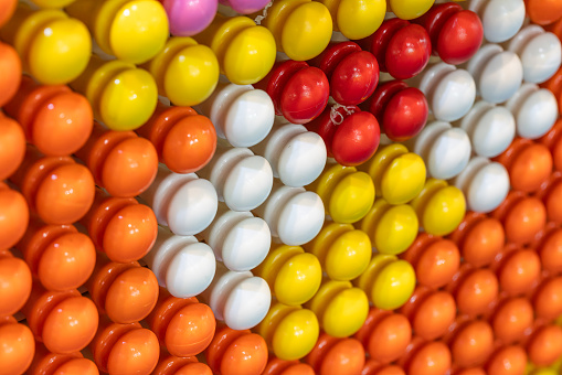 Arrangement of colorful balls