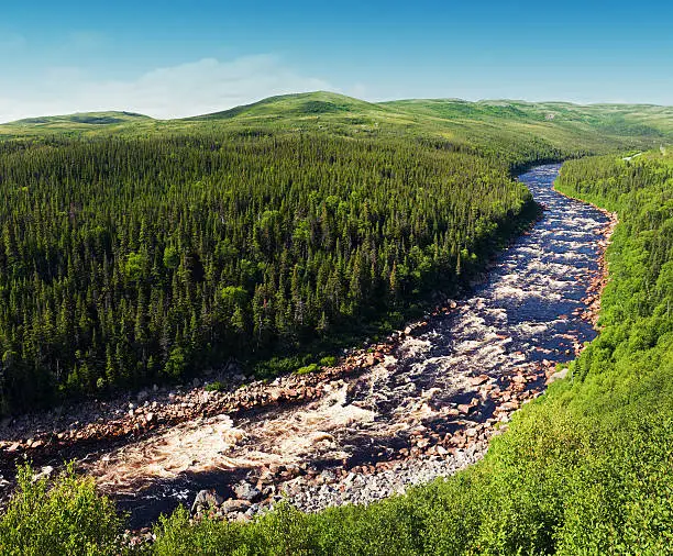 The rugged Pinware River in Labrador.