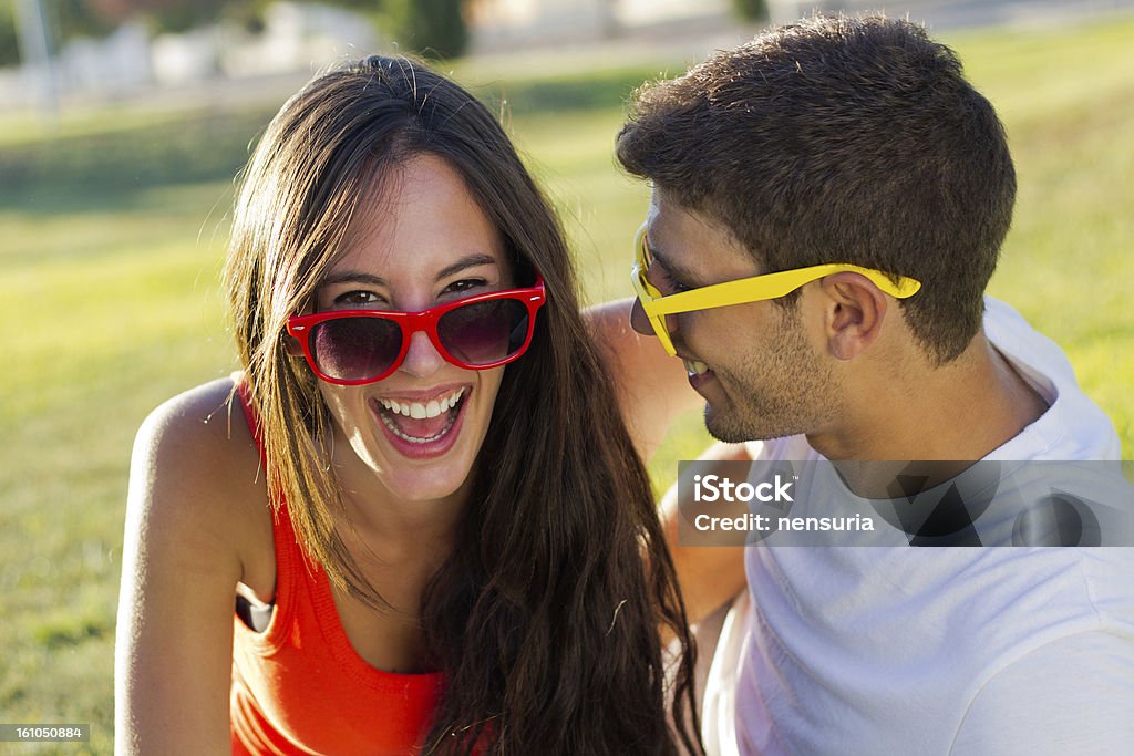happy young couple at the park Adult Stock Photo