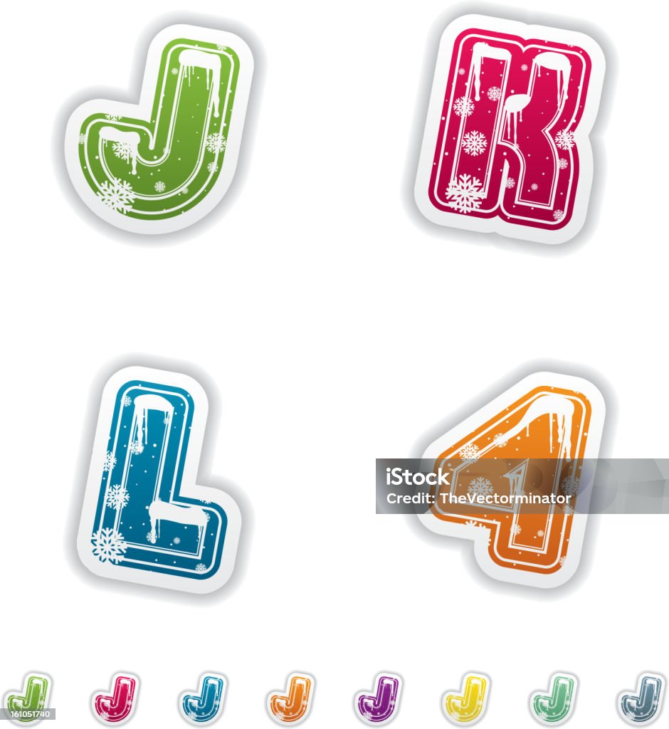 Hiver chiffres & capital letters - clipart vectoriel de Blanc libre de droits