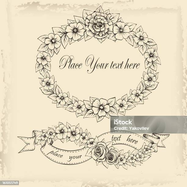 Vintage Frame Stock Illustration - Download Image Now - Border - Frame, Bouquet, Decoration