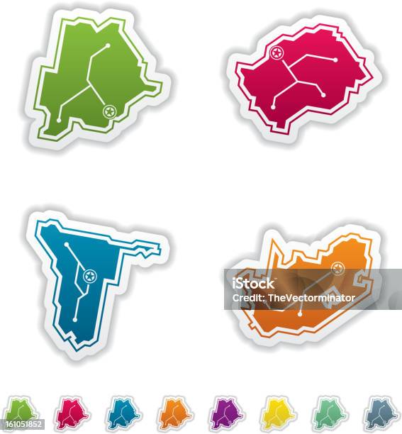 Simple Country Icons Stock Illustration - Download Image Now - Blue, Botswana, Gray Color