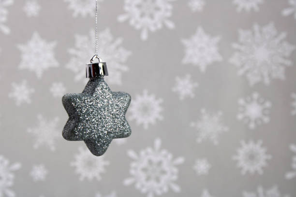 Silver glitter star, christmas ornament