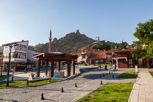 Osh, Kyrgyzstan, circa august 2019: Sulaiman-Too Mosque in Osh, Kyrgyzstan