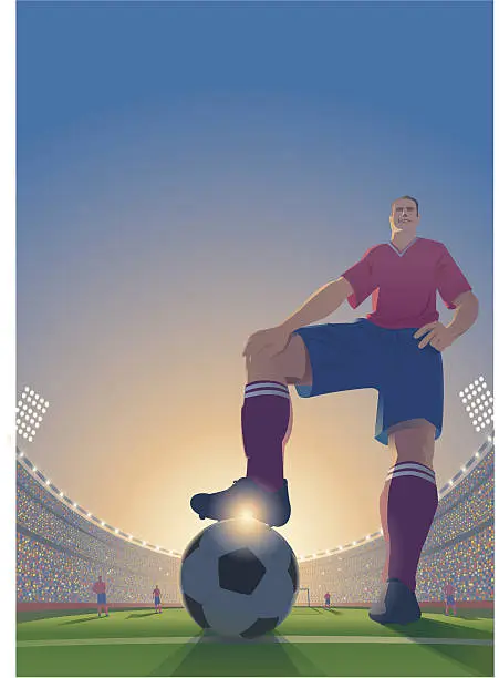 Vector illustration of Cartoon of a soccer player.