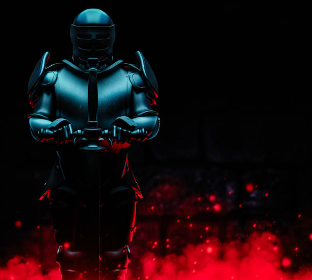 istock 3d render illustration of dark medieval knight. 1610580641