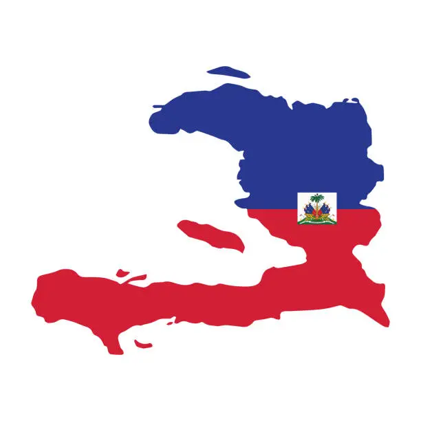 Vector illustration of Haitian Pikliz flag and map vector