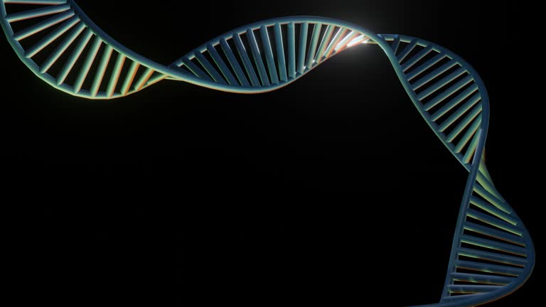 DNA strand molecule model, copy space. Dna animation