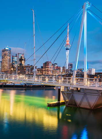 Panoramic view of city skyline at Auckland, New Zealand.