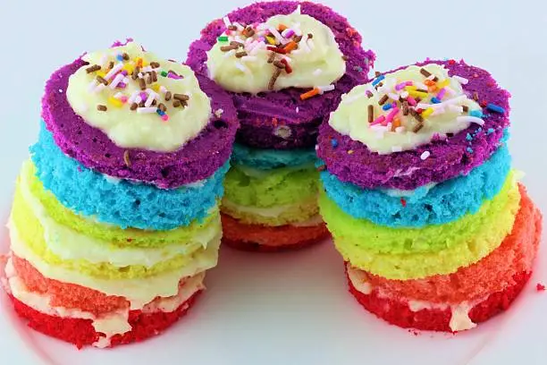 Colorful Layered Minicakes for dessert