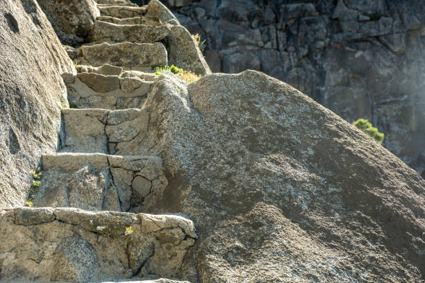 Steps Carved into Rock on the way to Yosemite Falls