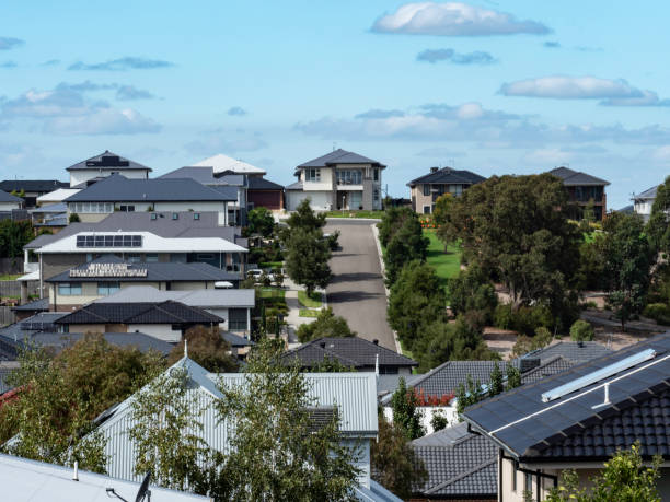 istock High angle view suburban neighbourhood 1610777026