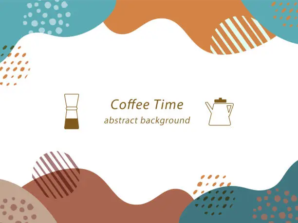 Vector illustration of Coffee illustration and Fluid Shape (Blob) abstract back ground design.