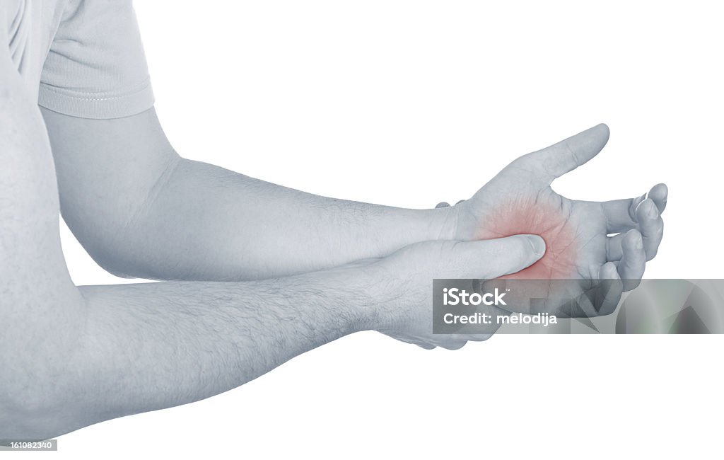 Akute Schmerzen in einen Mann palm - Lizenzfrei Anatomie Stock-Foto