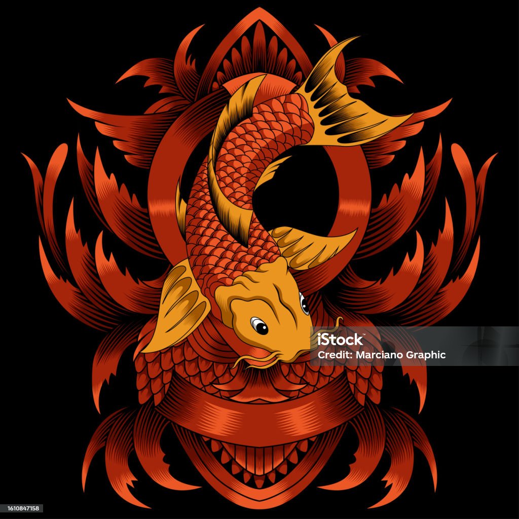 Ko Fish Vector Koi Fish Vector Illustration Stock Illustration - Download Image Now ...