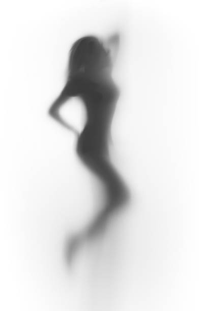 istock Beutiful dancer woman silhouette behind a curtain 161084845