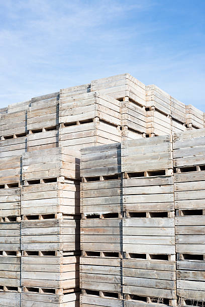 istock Massive pile of wooden containers 161090326