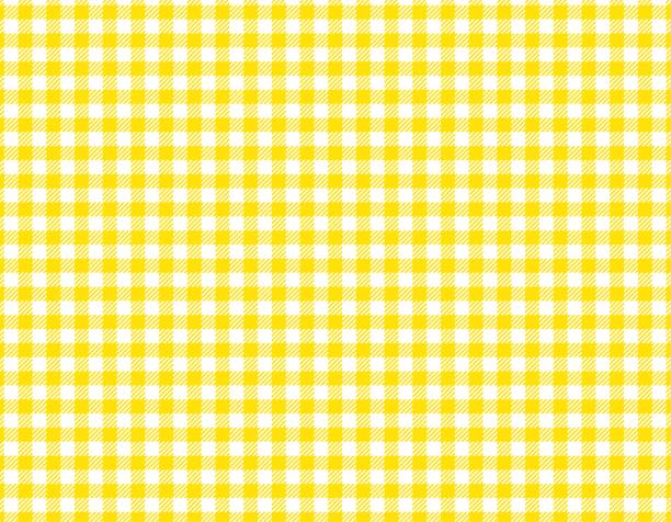 Yellow gingham check pattern that can be used for backgrounds, wallpaper, wrapping paper, etc. / illustration material (vector illustration) Yellow gingham check pattern that can be used for backgrounds, wallpaper, wrapping paper, etc. / illustration material (vector illustration) clothing patterns stock illustrations