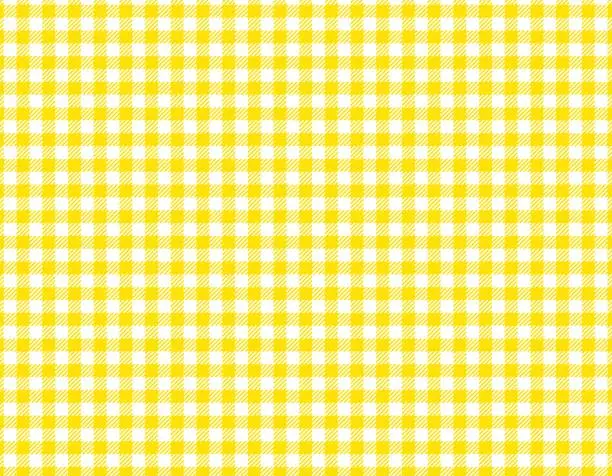 Vector illustration of Yellow gingham check pattern that can be used for backgrounds, wallpaper, wrapping paper, etc. / illustration material (vector illustration)