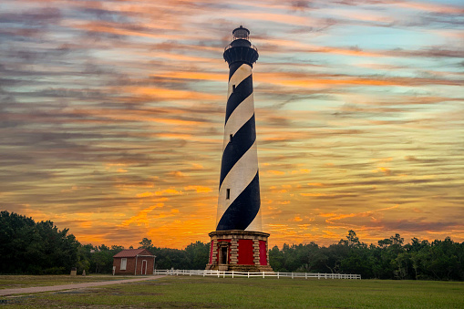 Cape Hatteras Lighthouse at sunset