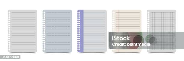 Note Book Variations Realistic Lined Note Paper With Various Variations Stock Illustration ...