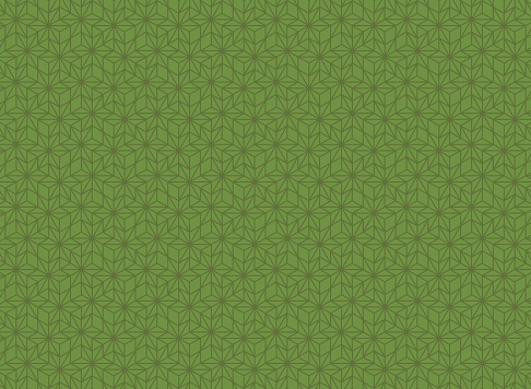 Seamless pattern of hemp leaves on a green background. Vector illustration.