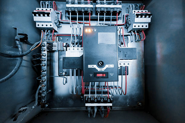 wires in box Prewiring of an electrical circuit box of modern building. adobe rgb 1998 use. control panel stock pictures, royalty-free photos & images