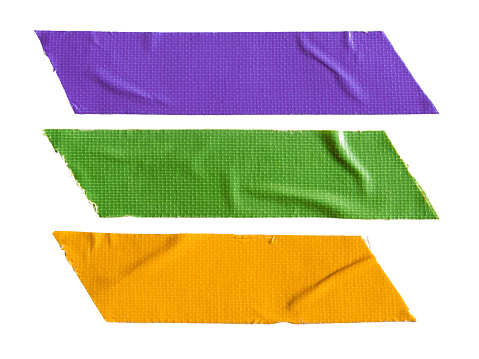 Purple, green and yellow cloth tape
