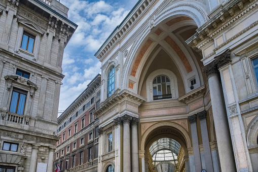 Milan, in Italy, the galleria Vittorio Emanuel, in the historic center