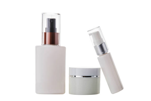 istock Set of cosmetic white plastic cosmetic jar for cream. 1611262449