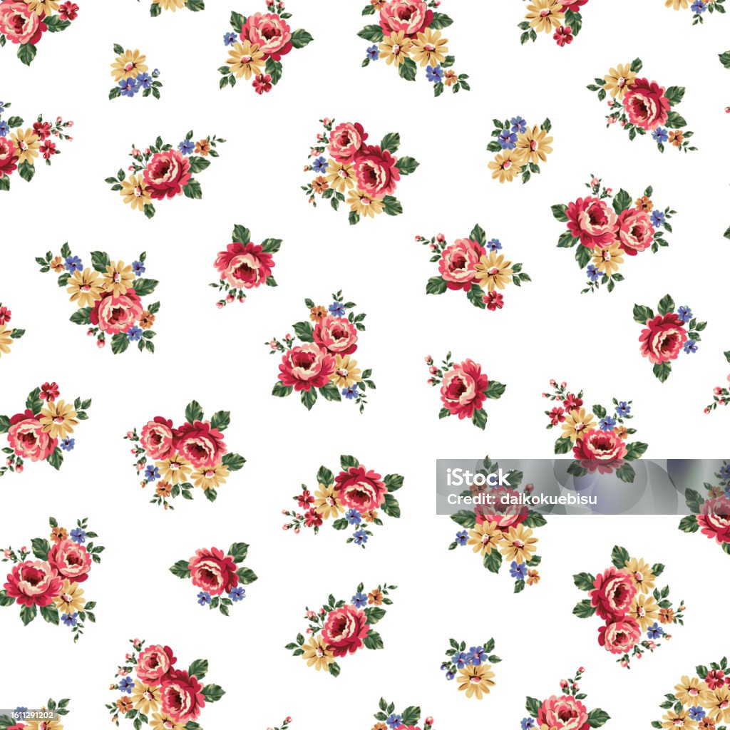 Pattern By Roses Beautiful Rose Pattern Perfect For Textile Design Stock Illustration ...