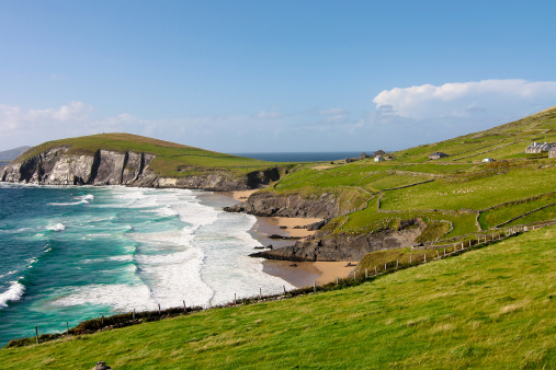 Scenic landscape by sea on Dingle Peninsula in Ireland